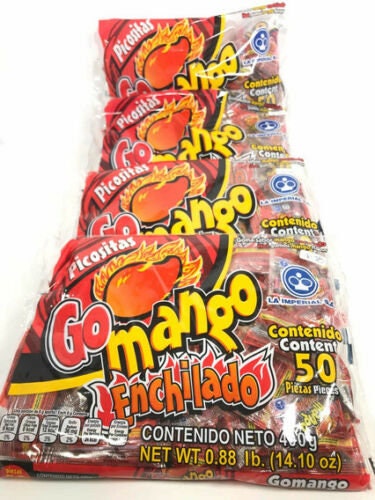 Picositas Go Mango Enchilado/ Hot Mango Gummies 1 bag (50 pcs)