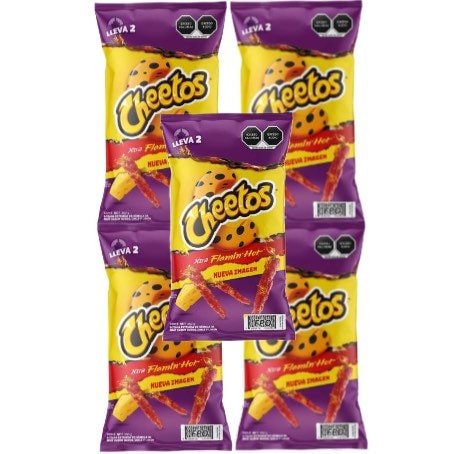 Cheetos Xtra Flamin' Hot Sabritas Mexican, 5 Bags (45g EACH)