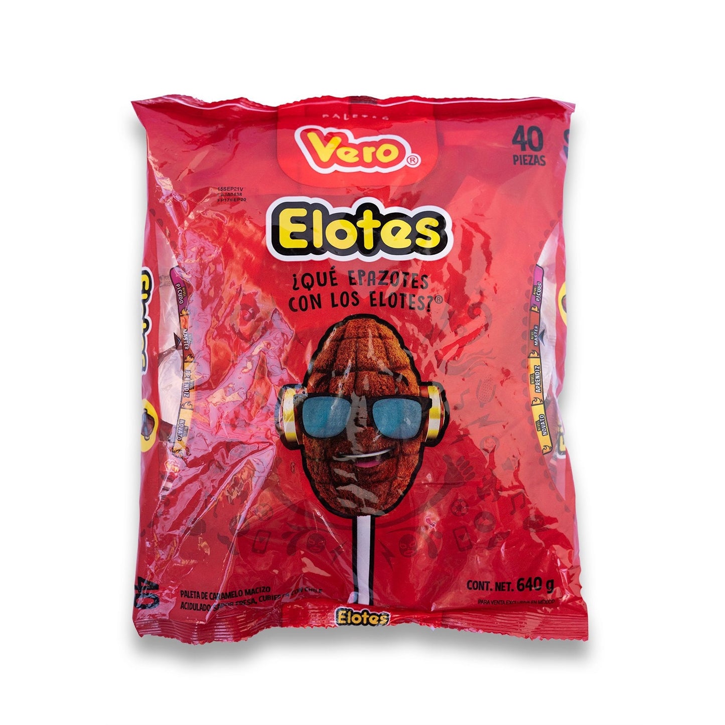 Elotes Vero Lollipop Paletas, 1 Bag (40 pcs) Dulces Mexicanos/Mexican Candy