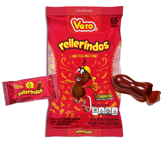 Vero Rellerindos Tamarind flavor hard candy with soft center 65-ct bag