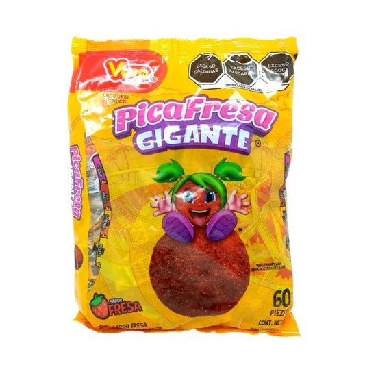 Pica Fresa Gigante Vero Chili Strawberry Gummy Candy 1 Bag (60 count)