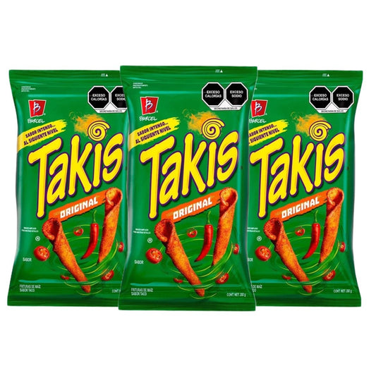 Takis Originales Mexican chips BARCEL, 3 Bags (70 G EACH)