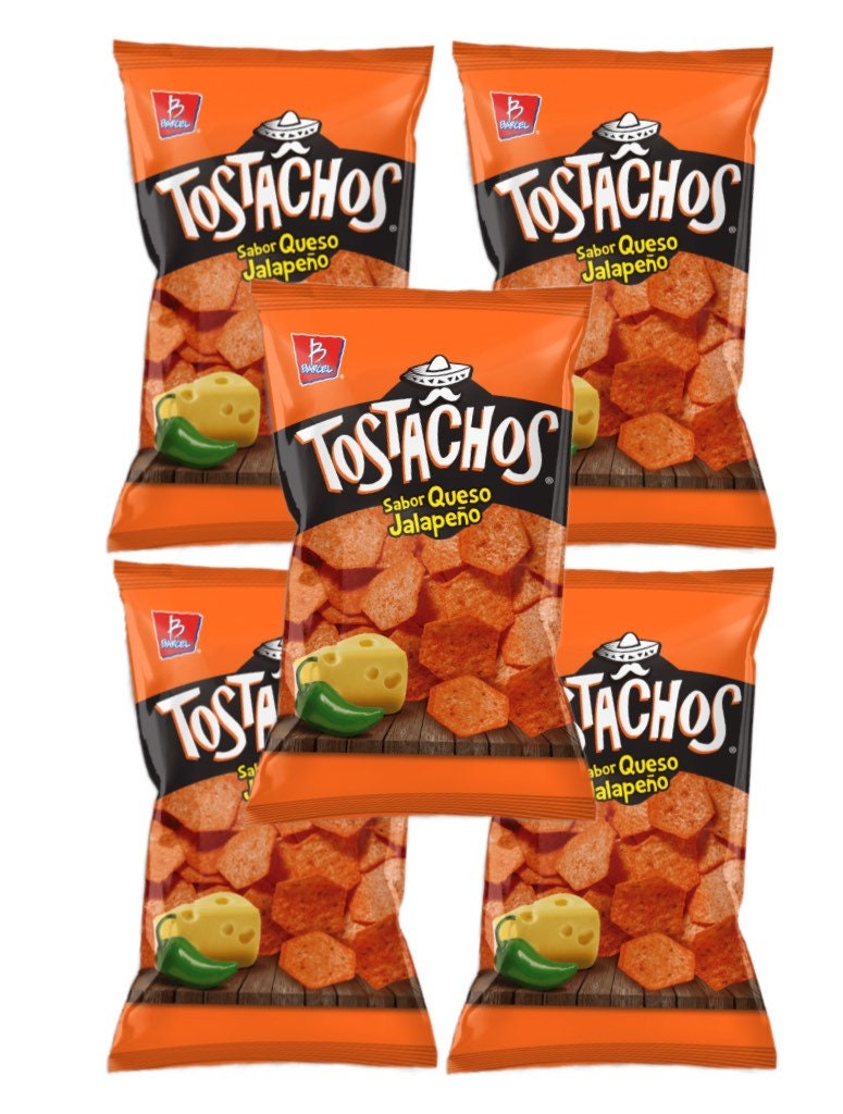 Tostachos Queso Jalapeño Barcel Mexican chips, 5 BAGS (70g)