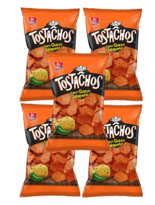 Tostachos Queso Jalapeño Barcel Mexican chips, 5 BAGS (70g)