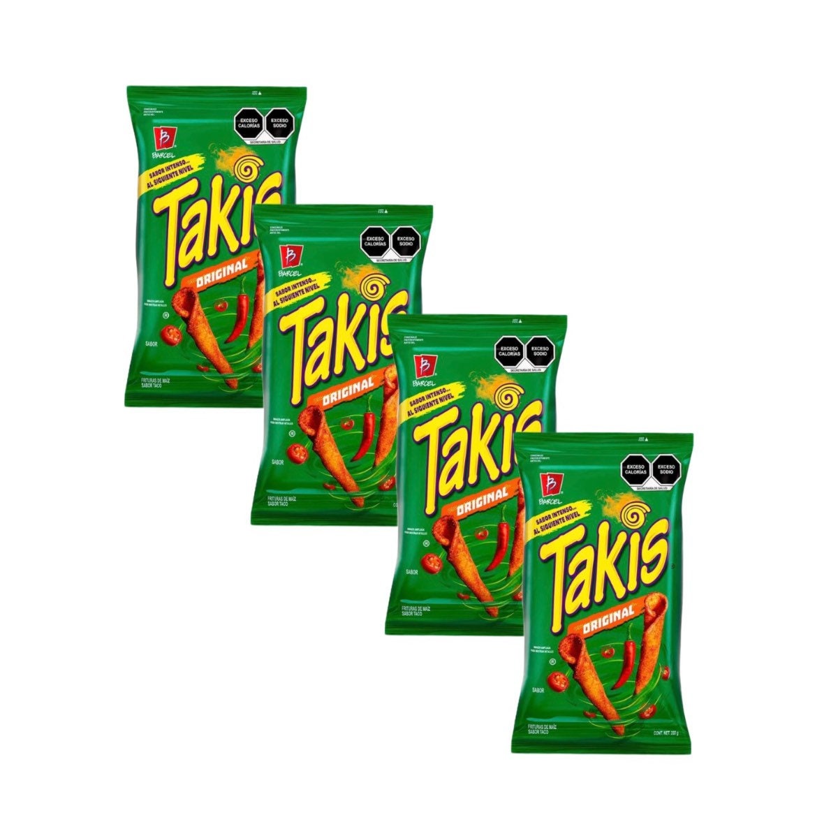 Takis Originales Mexican chips BARCEL, 4 Bags (70 G EACH)