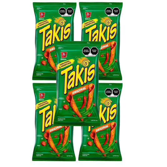 Takis Originales Mexican chips BARCEL, 5 Bags (70 G EACH)